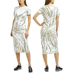 DKNY Sport Cotton/Modal Green Tie-Dye Pullover Dress